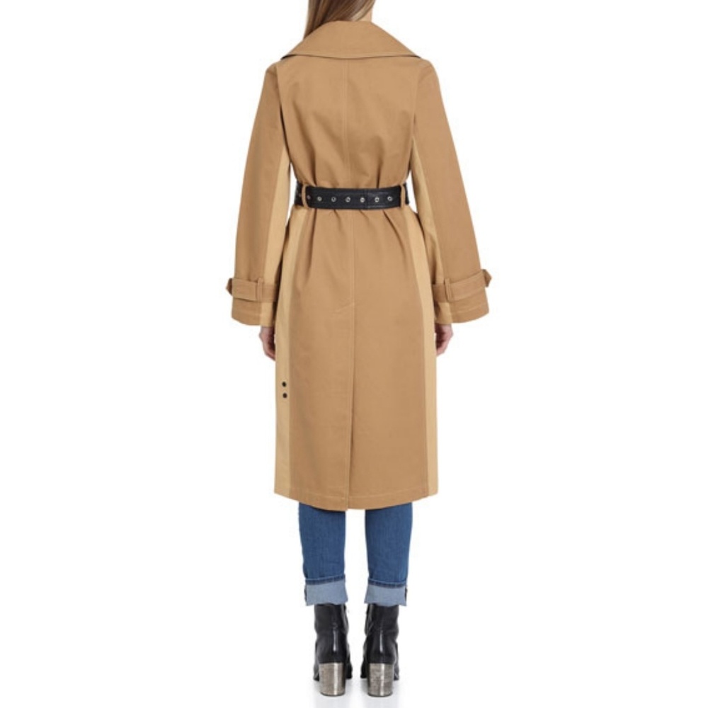 AVEC LES FILLES Colorblock Cotton Trench Coat - Picture 5 of 6